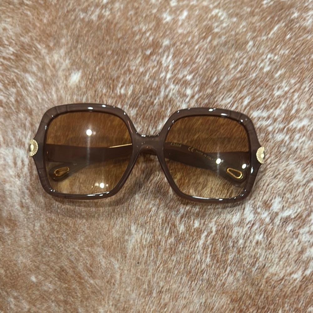 Chloe Brown Oversized Sunglasses with Gradient Lenses